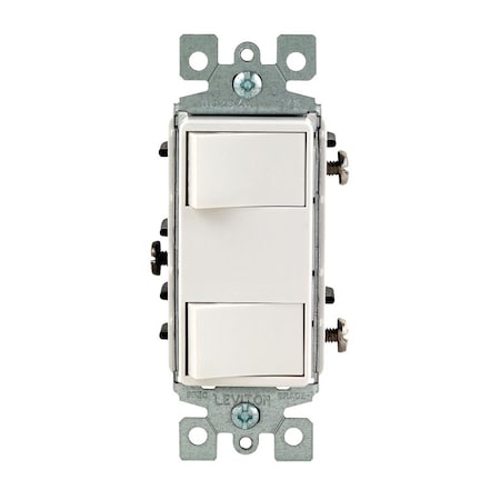 Decora Leviton Decora 15 amps Rocker Switch White 1 pk 01754-0WS